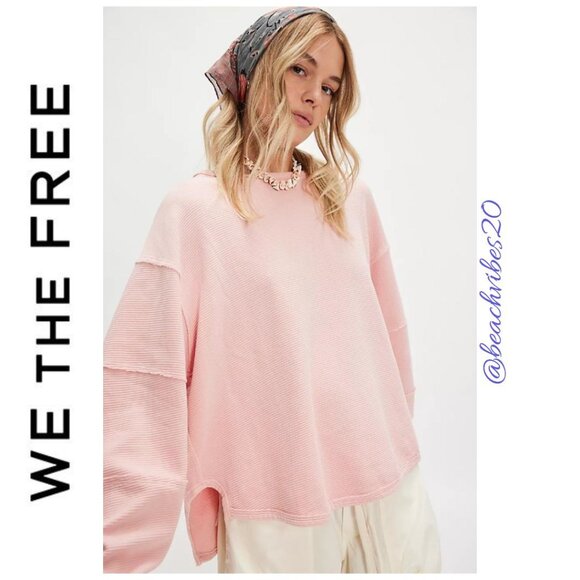 WE THE FREE BY FREE PEOPLE Total Eclipse Tee Blossom Large NWT - Picture 1 of 4